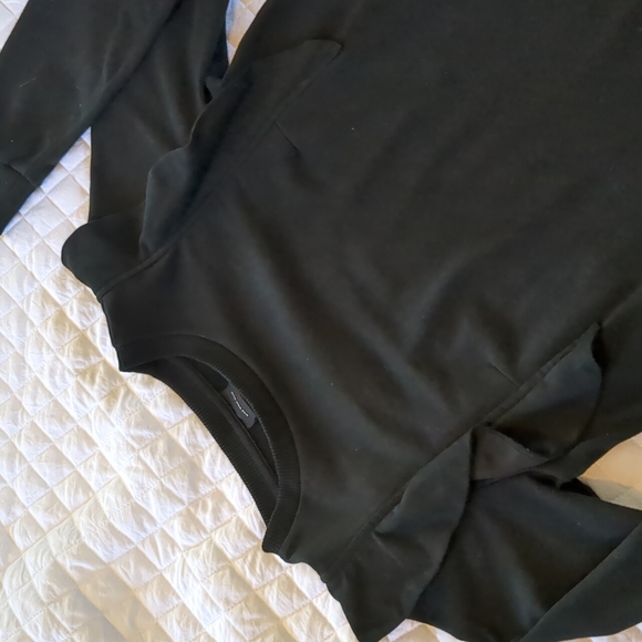 Who What Wear Black Ruffle Sleeve Tunic Dress - Picture 4 of 9